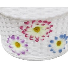 Kosár GYEREK műanyag fonott VIRÁGOS kerékpárra