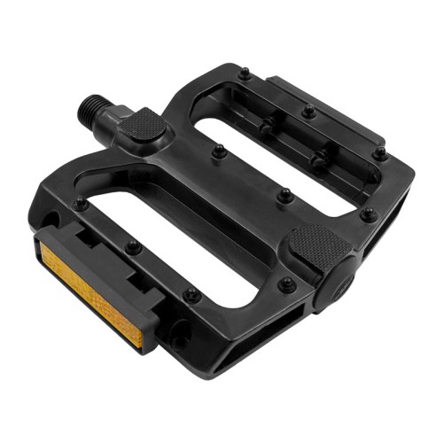 Pedál MVTek FLAT aluminium fekete CR-Mo tengely 107x105x24mm (1525)