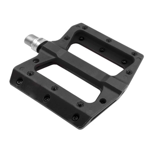 Pedál MVTek FLAT thermoplastic platform fekete cro-mo tengely 111x105x21mm
